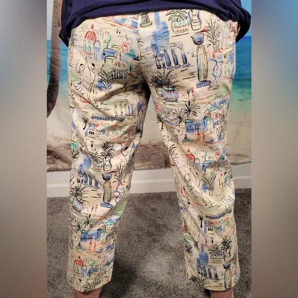 2 for $20 ⚜️ Exofficio Vacation Art Pattern Women’s Cropped Pants Size 6 - Picture 3 of 6